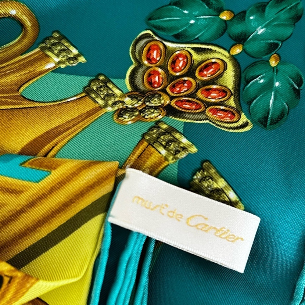 Cartier Silk Scarf Parade des Elephants Rare Vintage 1980’s-1990 - Picture 11 of 17